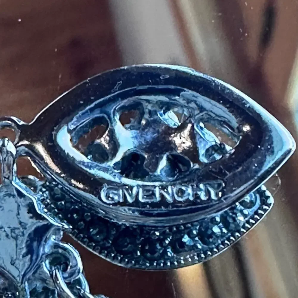 Givenchy - Night Star Rhinestone and Marcasite Necklace, black and rhodium - Picture 6 of 7